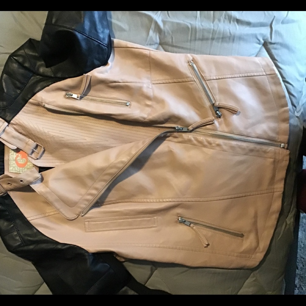 GB faux leather moto jacket. M